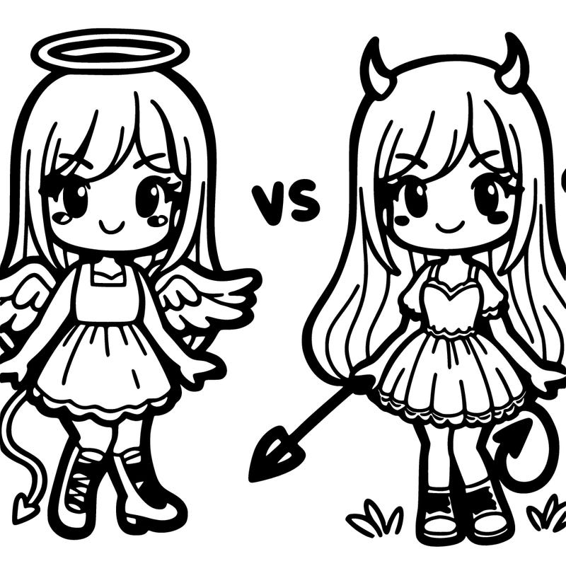 angel vs devil girl