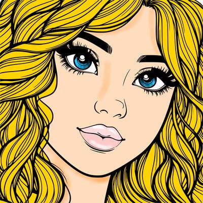 beautiful realistic girl close up to the camera with wavy hair,