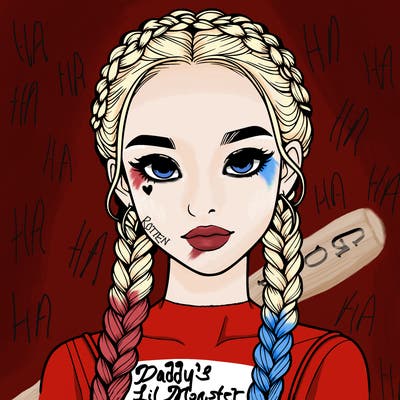 realistic girl with braids