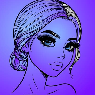 realistic girl with lashes