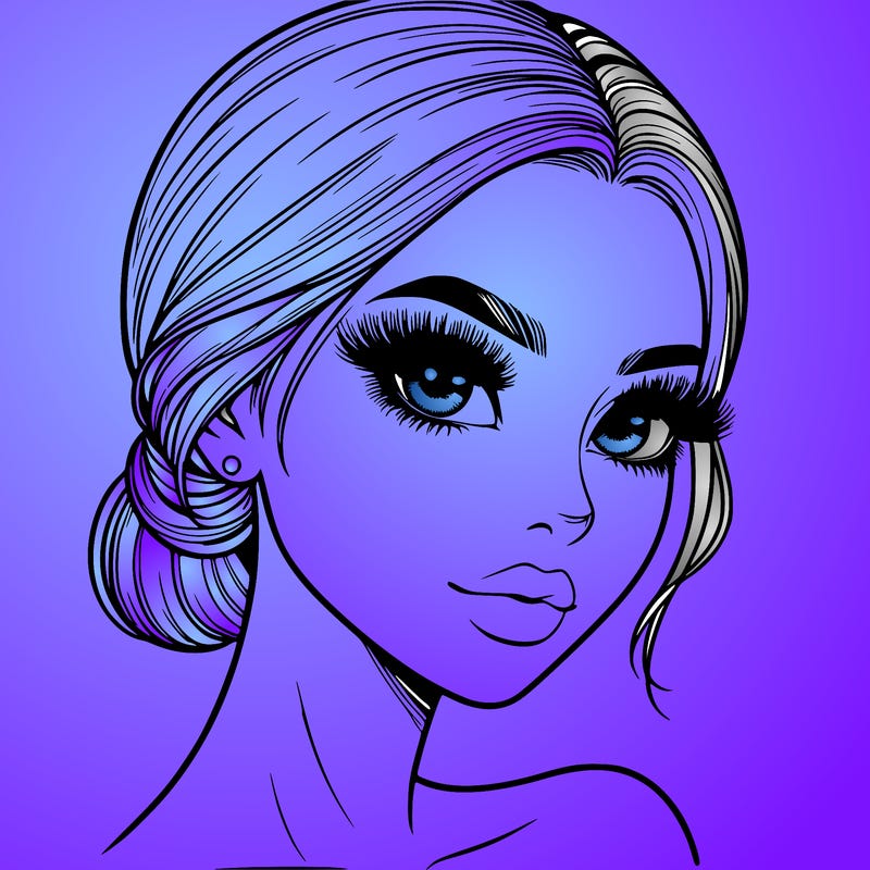 realistic girl with lashes