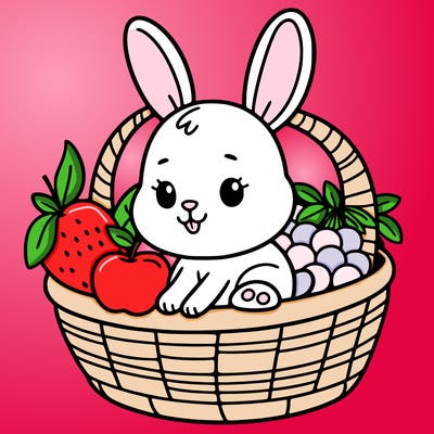 bunny in a fruit basket