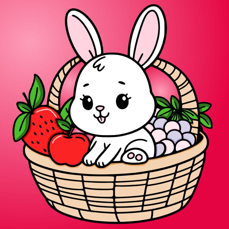 bunny in a fruit basket