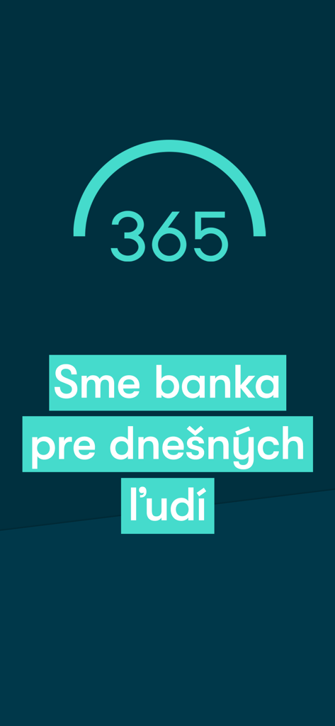 365.bank - 365.bank logo and slogan Sme banka pre dnesnych ludi on a dark background