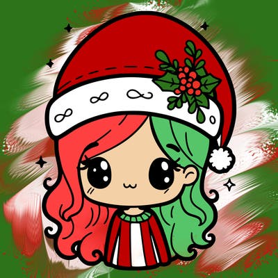 christmas hat girl