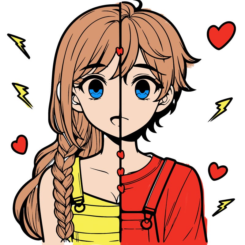 realistic girl boy split