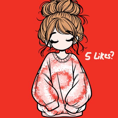 girl with baggy sweatshirt and messy bun