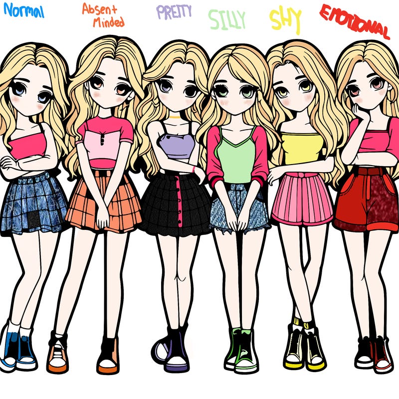 a group of girls realistic