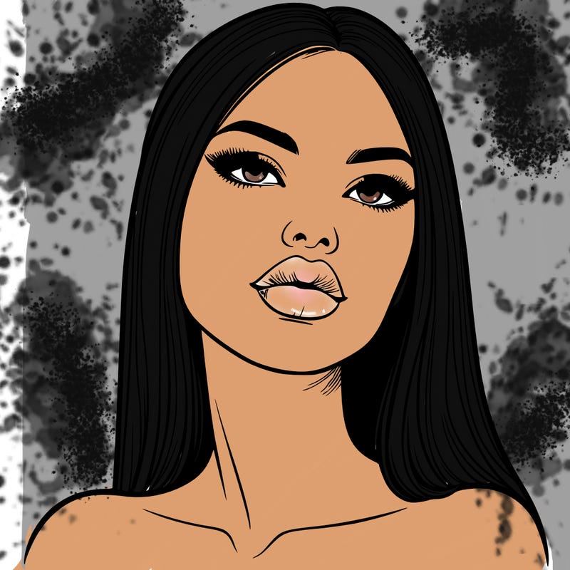 realistic woman with full lips