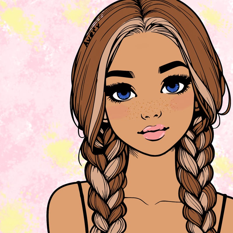 realistic girl with braids