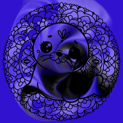 a cute baby seal mandala