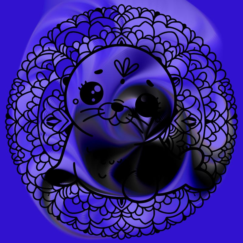 a cute baby seal mandala