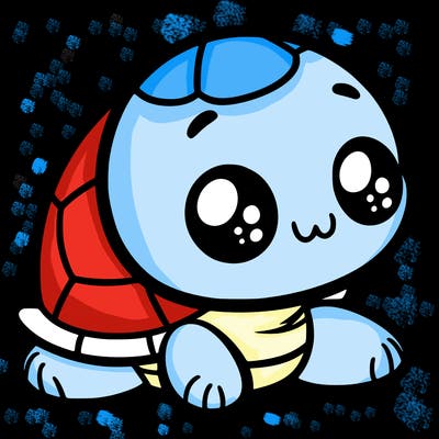 cute little animated turtle
