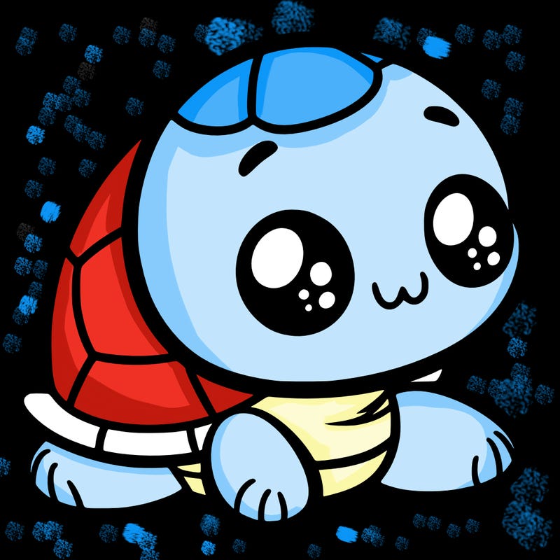 cute little animated turtle