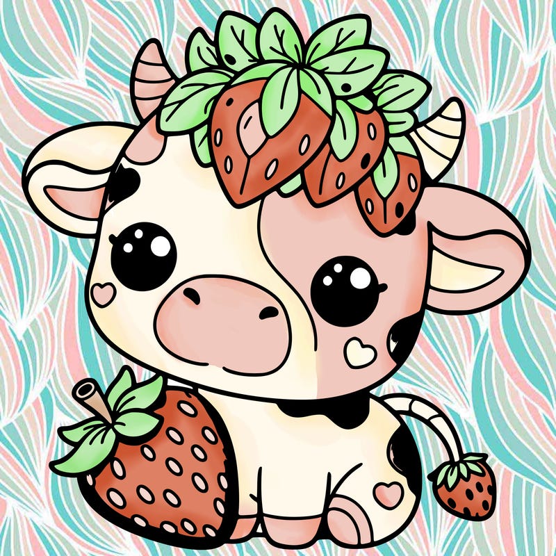cute strawberry cow