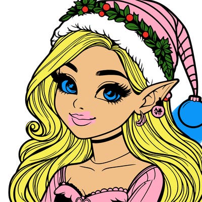 christmas girl elf realistic