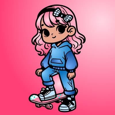 girl with a skateboard