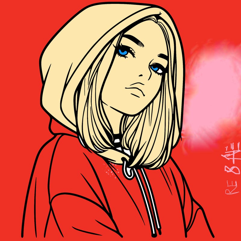 a realistic girl in a hoodie