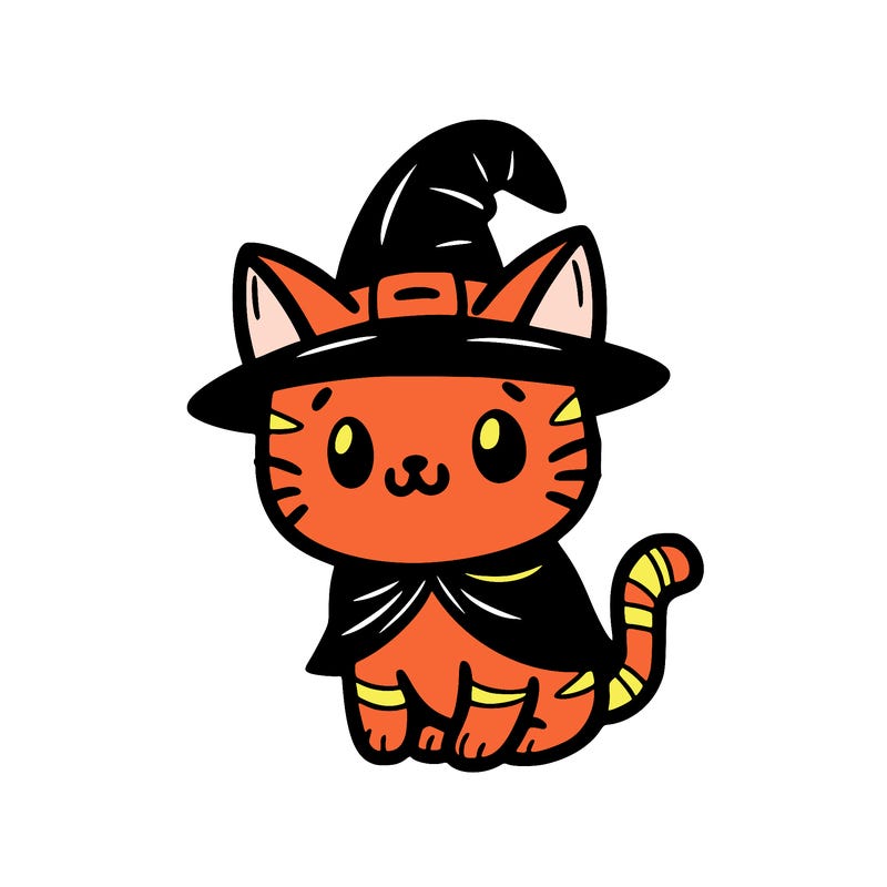 a cat with a halloween costume