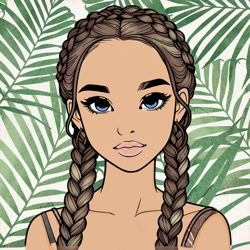 realistic girl with braids