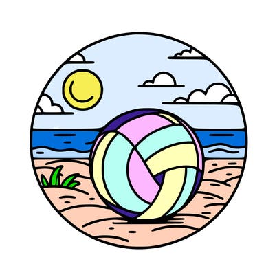 volleyball on a beach