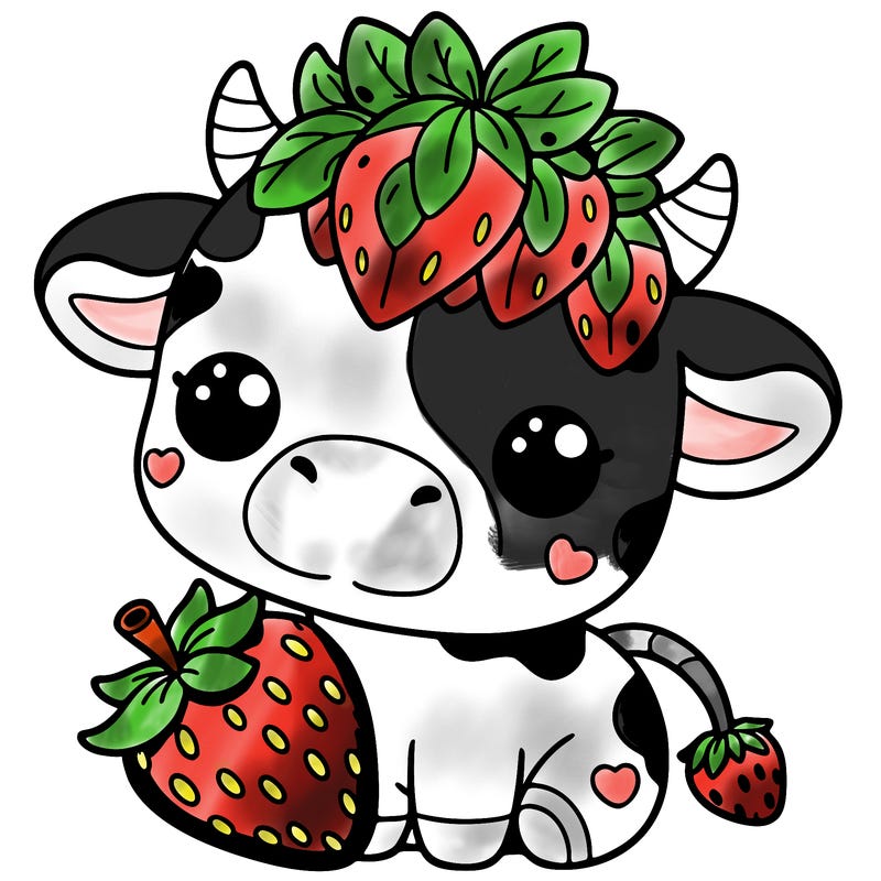 cute strawberry cow