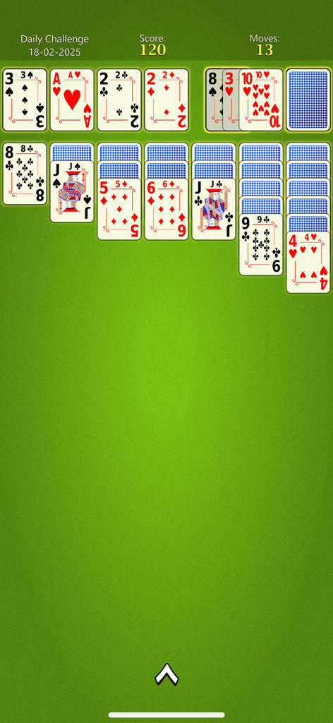 Solitaire Mobile - Classic Solitaire Mobile gameplay featuring large easy to read cards and a green felt background