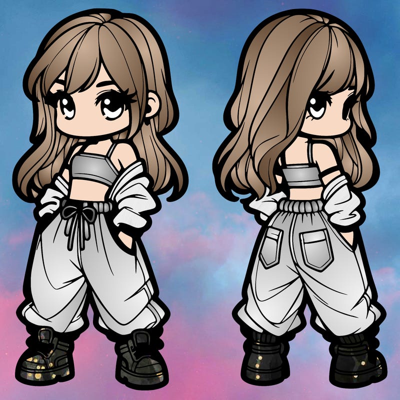 girl in crop top and baggy pants