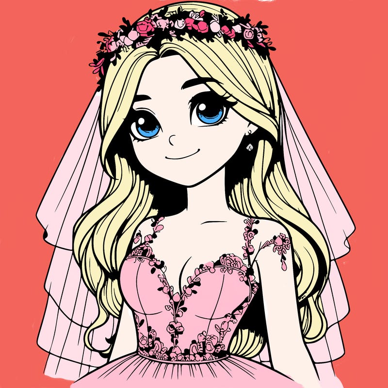 realistic girl in a wedding dress