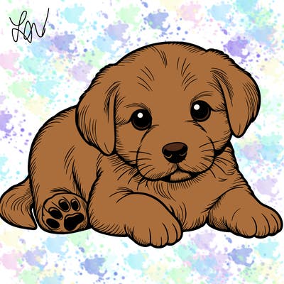 a cute realistic puppy