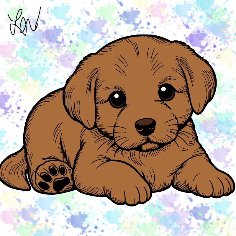 a cute realistic puppy