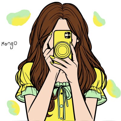a realistic girl holding her phone taking pictures