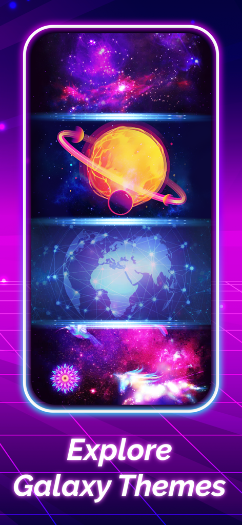 Dancing Ball - Music Hop Ball - Vibrant cosmic and galaxy themes featuring planets and nebula for the music hop ball game