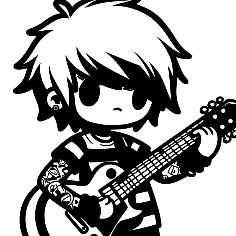 emo boy with guitar