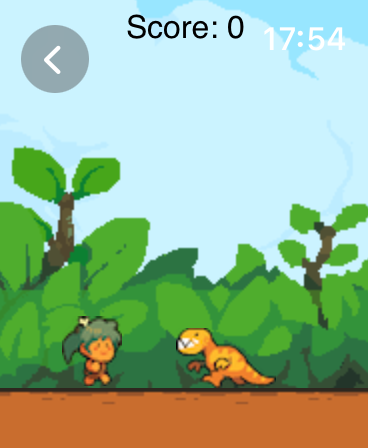 Watch Game Collection - Pixel-Art-Gameplay des Jump Dinosaur-Spiels aus der Watch Game Collection App