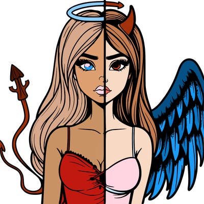 devil vs angel realistic girl