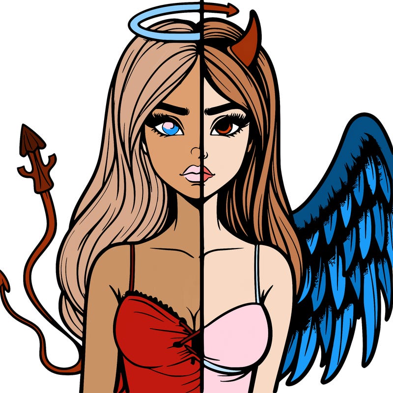 devil vs angel realistic girl