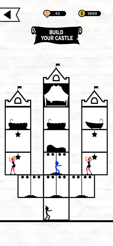 Stick Battle: Mighty Tower War - Stickman character building a multi story castle in Stick Battle Mighty Tower War