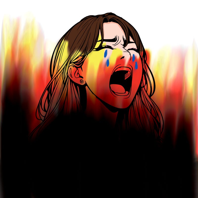 screaming realistic, girl