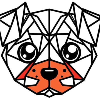 geometric puppy face