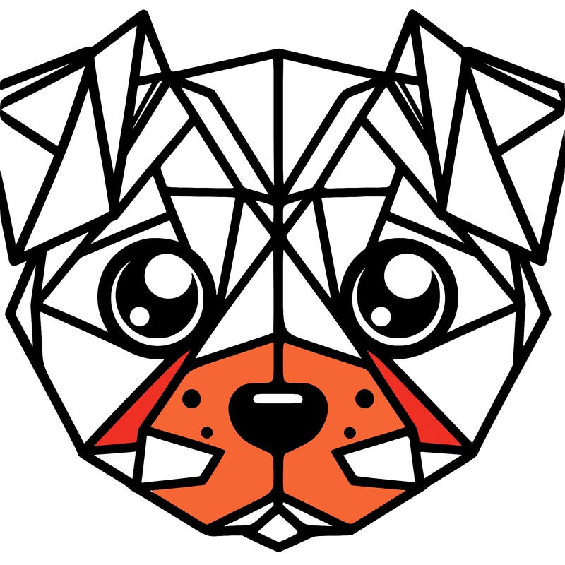 geometric puppy face