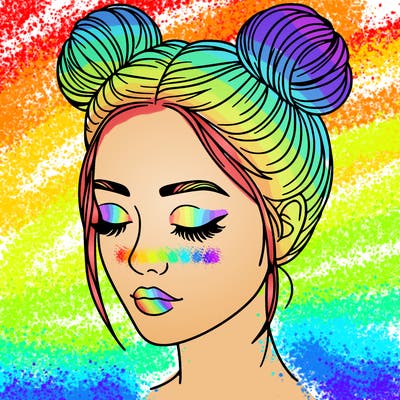 woman with hair buns