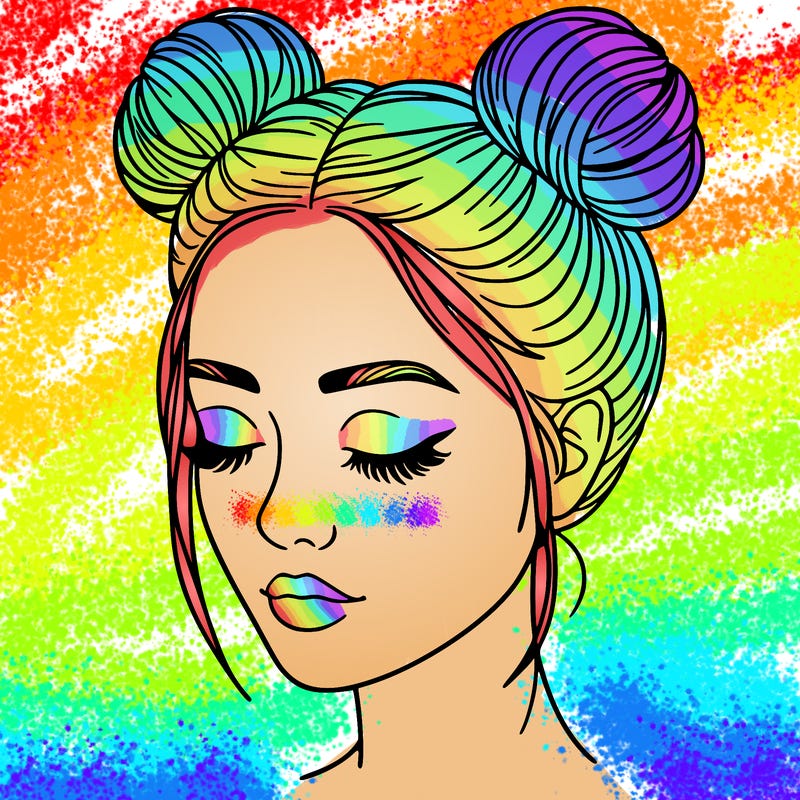 woman with hair buns