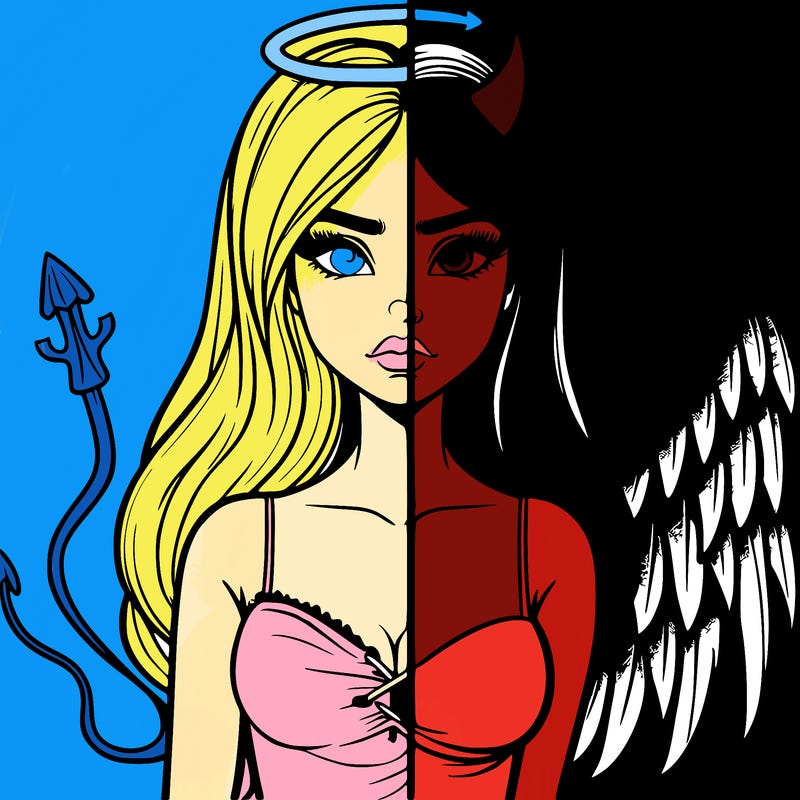 devil vs angel realistic girl
