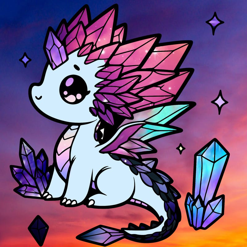 little cute crystal dragon