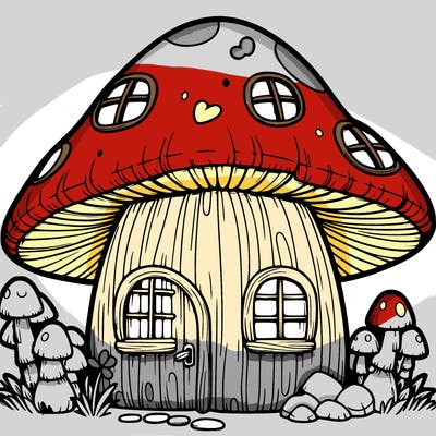 realistic mushroom house 🍄
