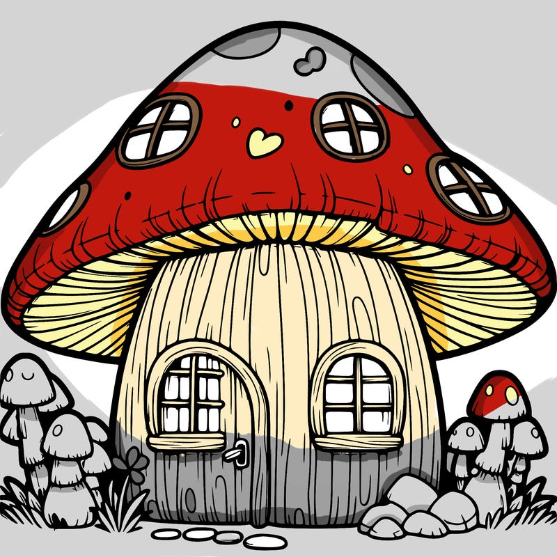 realistic mushroom house 🍄