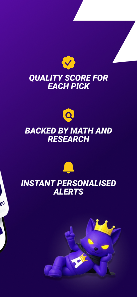 ABV TIPS Football Betting Tips - ABV TIPS features overview showing quality score and instant personalized alerts