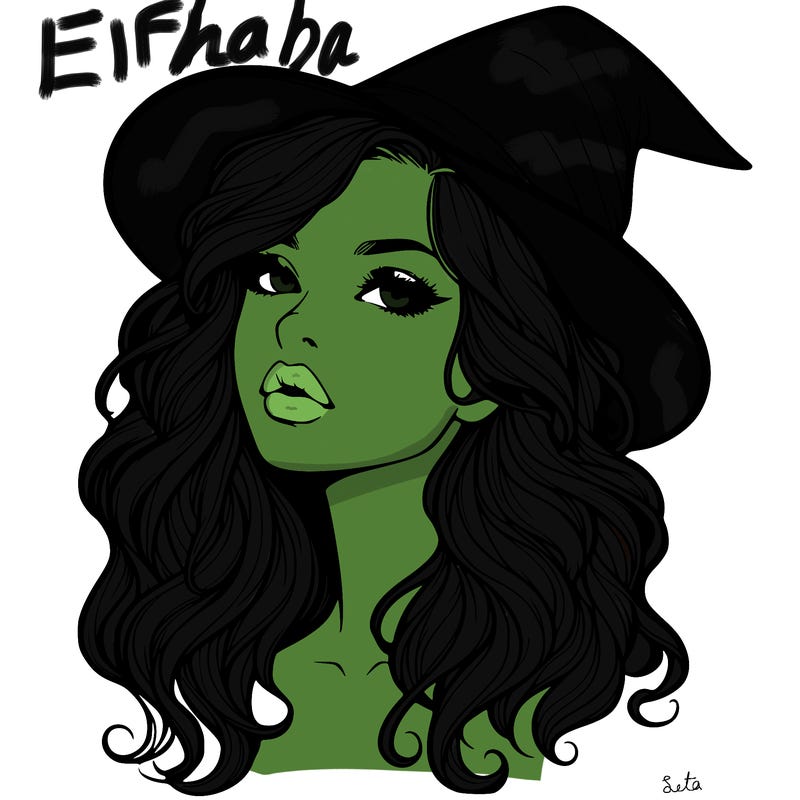 realistic witch girl with wavy hair and lips