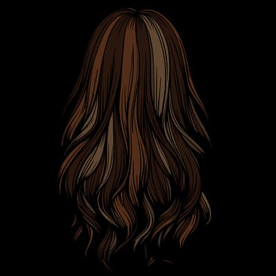 realistic girl with long hair from behind